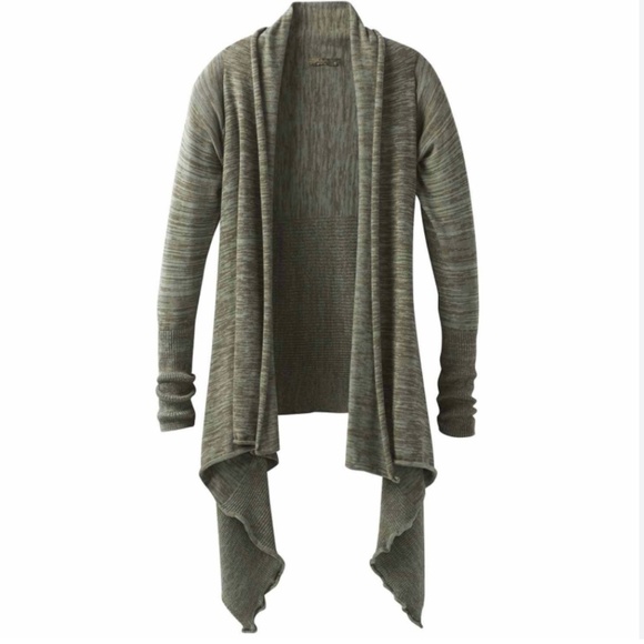 Prana Loveland Green Yoga Open Cardigan Sweater Wrap Size XS - Picture 1 of 9